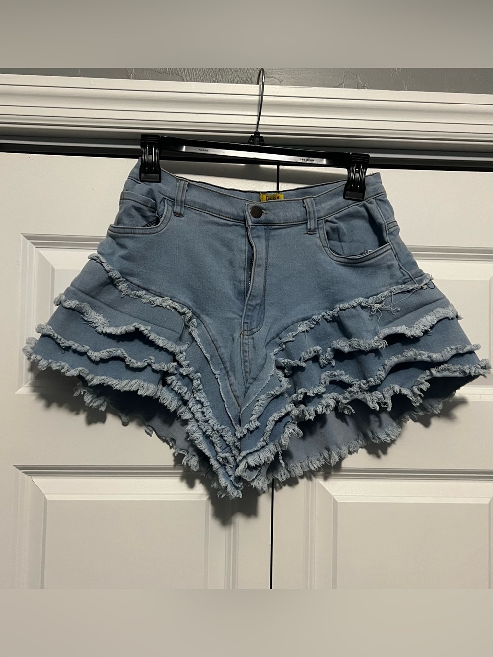Daisy Ruffled Tiered Denim Shorts